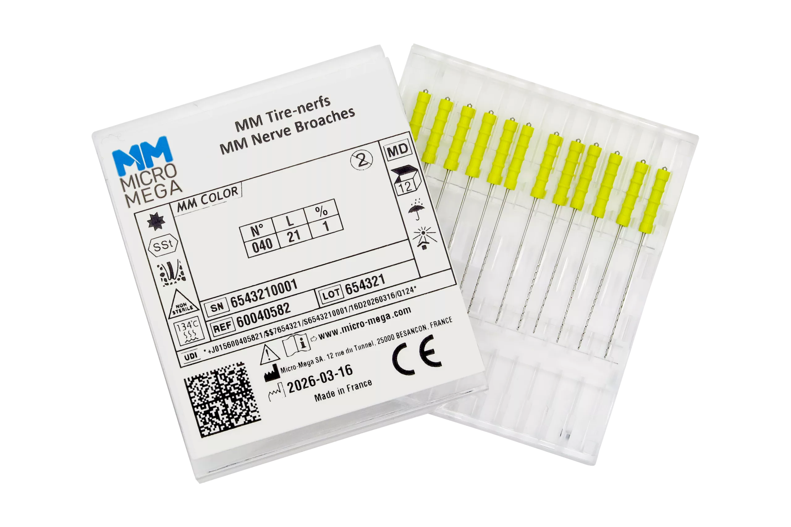 Pack of MicroMega Nerve Broaches