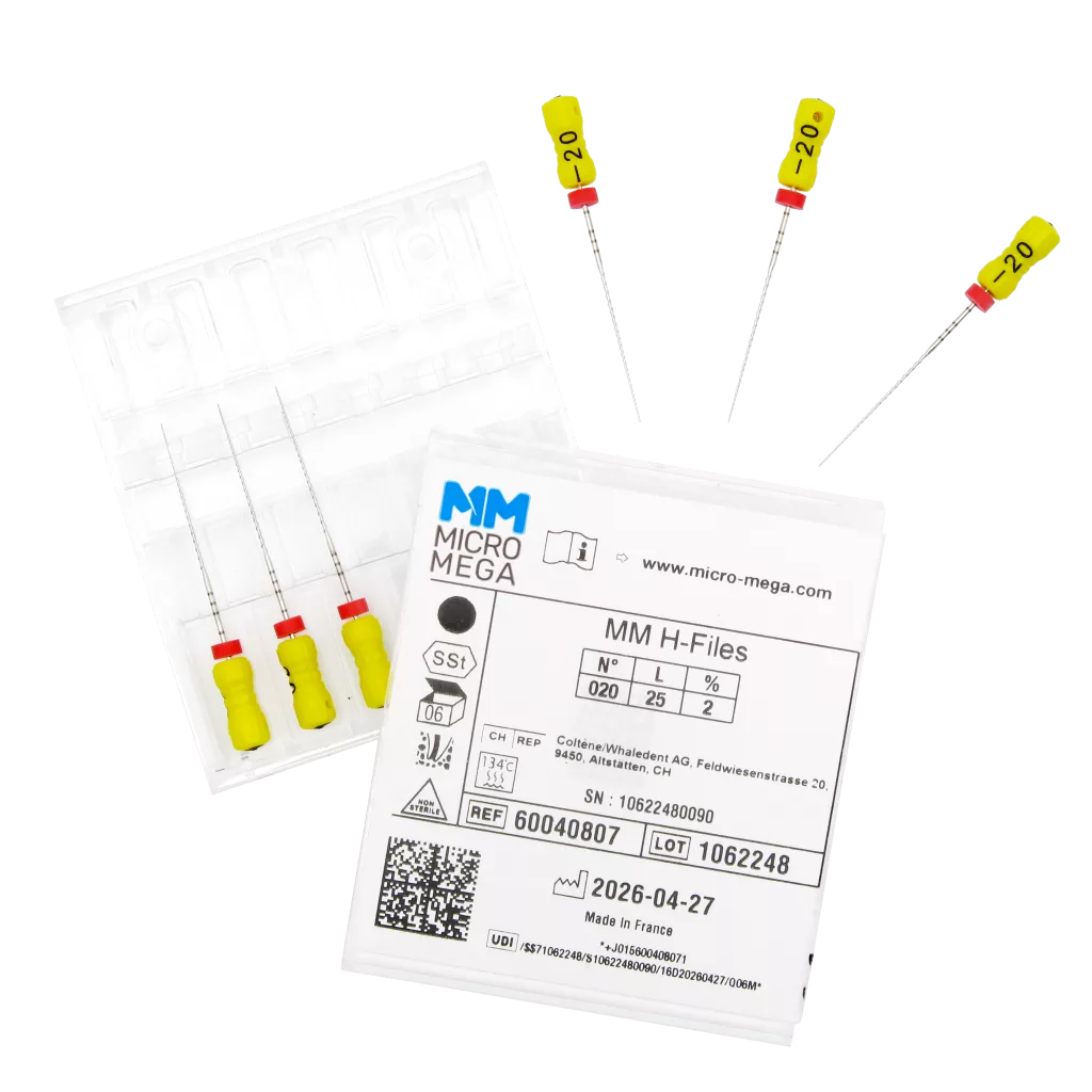Image d'un blister de limes manuelles non stérile MM K-Files Micro-Mega
